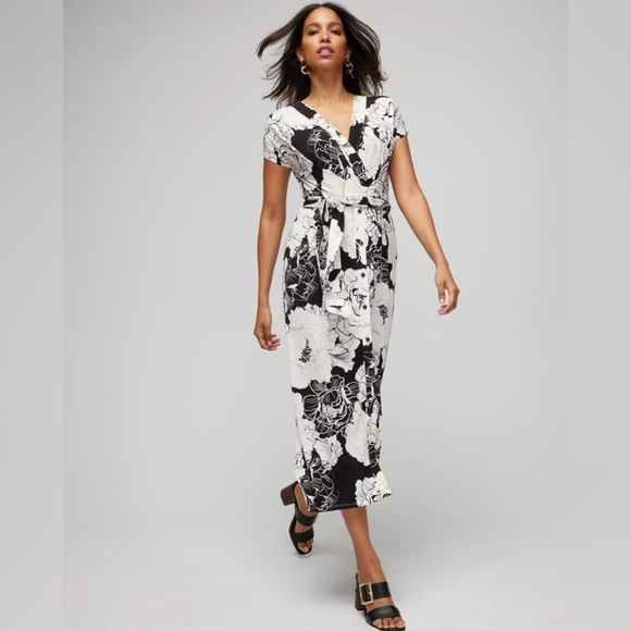 White House Black Market Black and White Floral Midi Dress - Picture 13 of 13